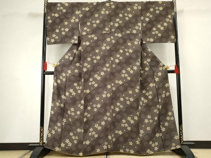 平和屋着物●上質な小紋 舞桜 正絹 逸品 AABF4318cs