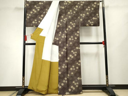 平和屋着物●上質な小紋 舞桜 正絹 逸品 AABF4318cs