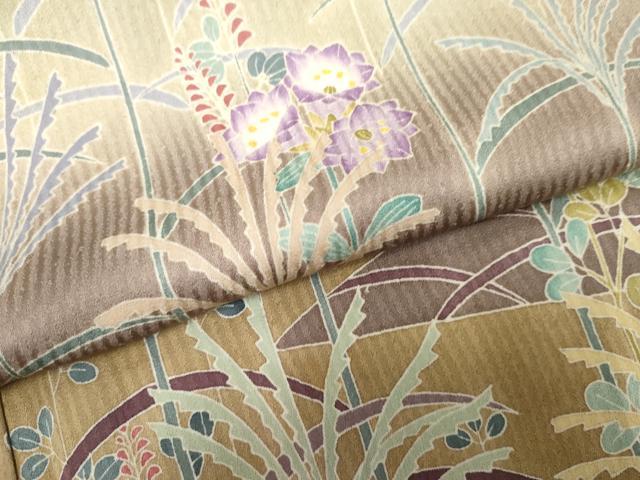 平和屋着物●友禅作家 東矢千嘉子 訪問着 枝花文 暈し染め 正絹 逸品 AABF4319cs