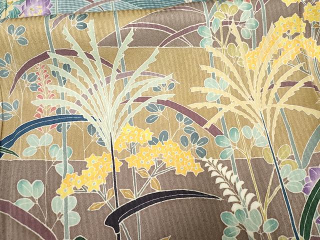 平和屋着物●友禅作家 東矢千嘉子 訪問着 枝花文 暈し染め 正絹 逸品 AABF4319cs