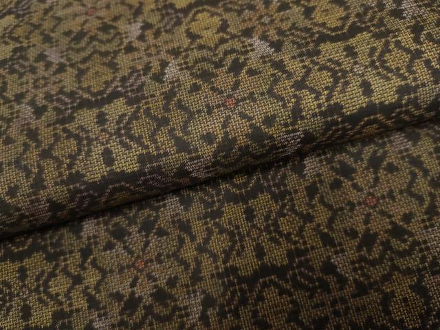 平和屋着物●本場大島紬 カタス9マルキ 花格子 正絹 逸品 AABF4320cs