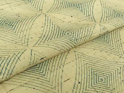 平和屋着物▽上質な紬　単衣　菱文　正絹　逸品　AABF4321jh