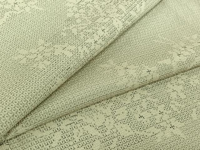 平和屋着物▽本塩沢 単衣 110亀甲 草花文 正絹 逸品 AABF4322jh