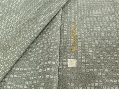平和屋着物▽伝統工芸師 服部光擴 江戸小紋 単衣 角通し 正絹 逸品 AABF4325jh