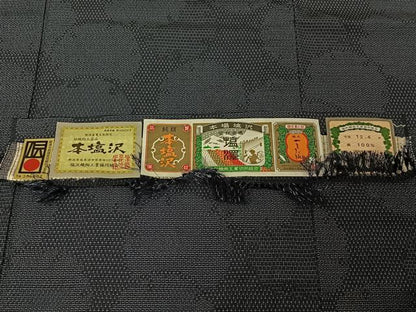 平和屋着物▽本塩沢　単衣　110亀甲　雪輪文　証紙付き　正絹　逸品　AABF4330jh