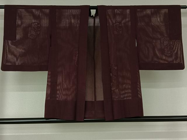 平和屋着物▽羽織　スリーシーズン　春夏秋　塵除け　草花文　正絹　逸品　AABF4331jh