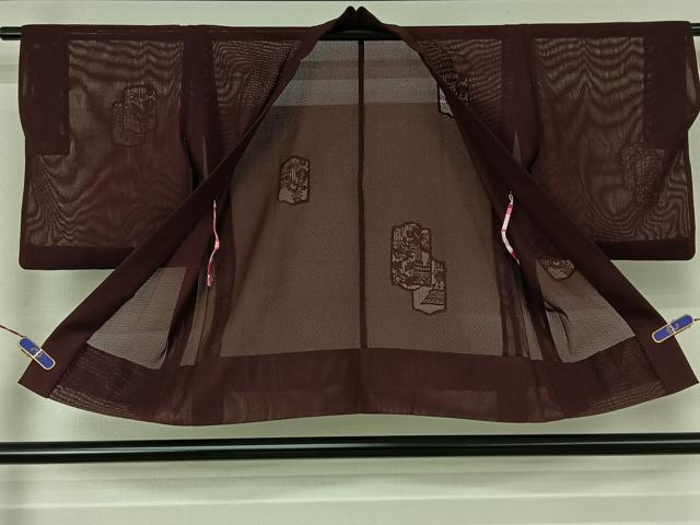 平和屋着物▽羽織　スリーシーズン　春夏秋　塵除け　草花文　正絹　逸品　AABF4331jh