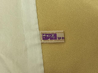 平和屋着物▽訪問着 単衣 刺繍 雪輪花文 暈し染め 金糸 金彩 さが美扱い 正絹 逸品 AABF4333jh