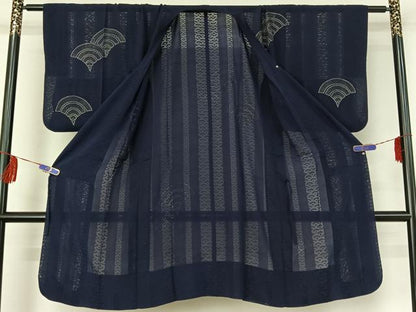 平和屋着物▽道行コート スリーシーズン 春夏秋 塵除け 青海波 銀彩 正絹 逸品 AABF4334jh
