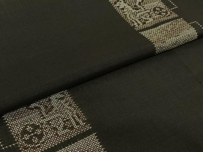 平和屋着物▽本場大島紬 単衣 9マルキ 地空き 壁画文様 正絹 逸品 AABF4339jh