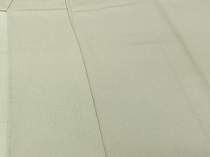平和屋着物▽上質な色無地　単衣　白花色　鬼しぼ縮緬　正絹　逸品　AABF4340jh