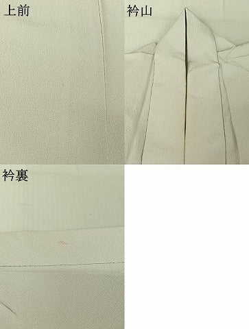 平和屋着物▽上質な色無地　単衣　白花色　鬼しぼ縮緬　正絹　逸品　AABF4340jh