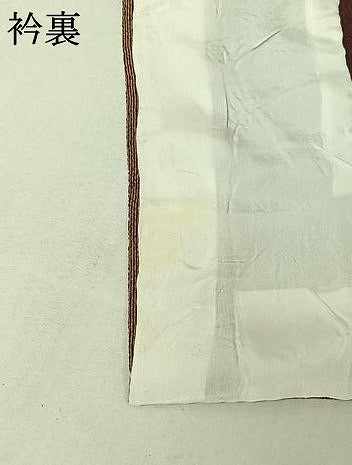 平和屋着物▽江戸小紋 単衣 万筋 似せ紫色×榛色 鬼しぼ縮緬 正絹 逸品 AABF4342jh