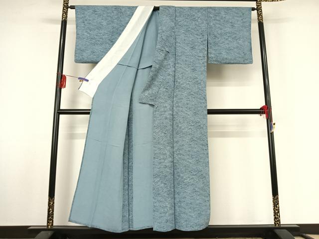 平和屋着物▽上質な小紋 単衣 霞文 鬼しぼ縮緬 正絹 逸品 AABF4343jh