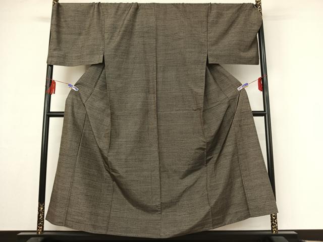 平和屋着物▽男性 紬 単衣 150亀甲 総詰め 正絹 逸品 AABF4346jh
