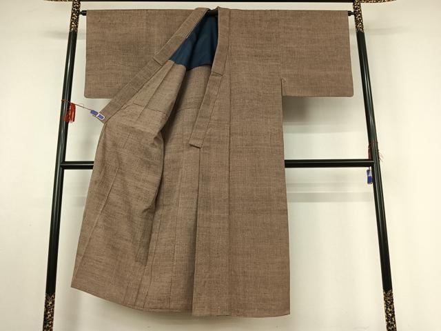 平和屋着物▽男性 紬 単衣 縞 正絹 逸品 AABF4347jh