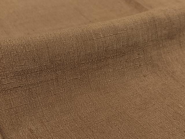 平和屋着物▽上質な紬 単衣 胡桃染色 正絹 逸品 AABF4348jh