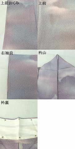 平和屋着物▽上質な小紋 単衣 霞文 暈し染め 正絹 逸品 AABF4350jh