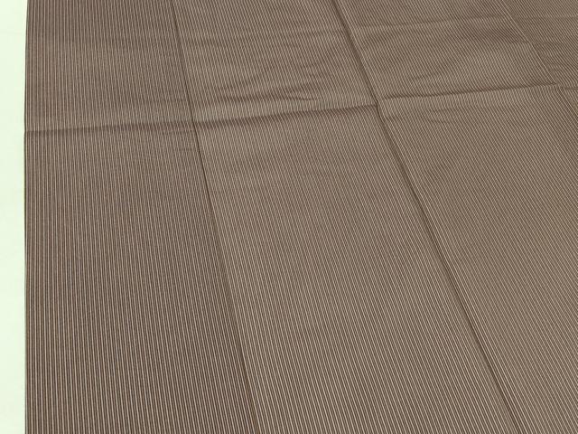 平和屋着物▽西陣 道中着 スリーシーズン 春夏秋 塵除け 透かし織 縞 反端付き ロング丈 正絹 逸品 AABF4355jh