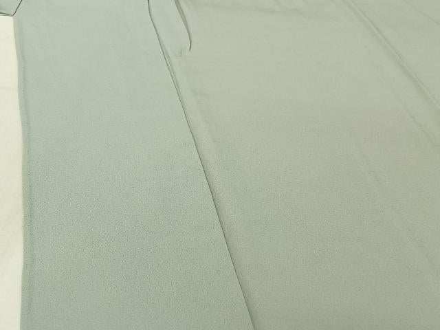 平和屋着物▽上質な色無地　単衣　灰青色　正絹　逸品　AABK4515ck