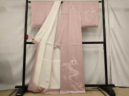 平和屋着物■訪問着　絞り　刺繍　流水扇面花文　正絹　逸品　AABF4373st