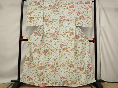 平和屋着物■上質な小紋　花づくし　正絹　逸品　AABF4375st