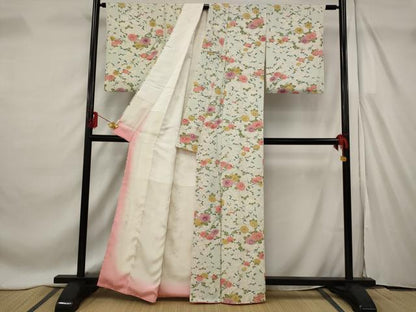 平和屋着物■上質な小紋　花づくし　正絹　逸品　AABF4375st