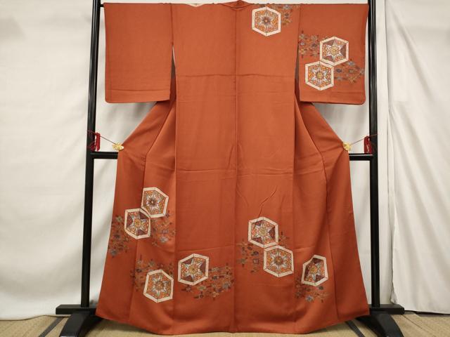平和屋着物■訪問着 亀甲花文 金彩 正絹 逸品 AABF4379st