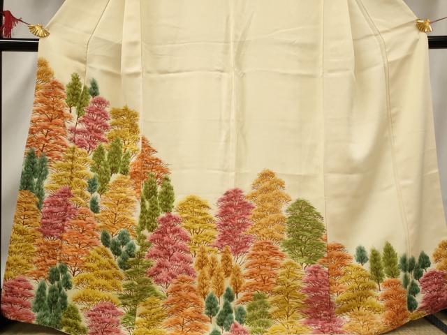 平和屋着物■訪問着 刺繍 樹林文 正絹 逸品 AABF4380st