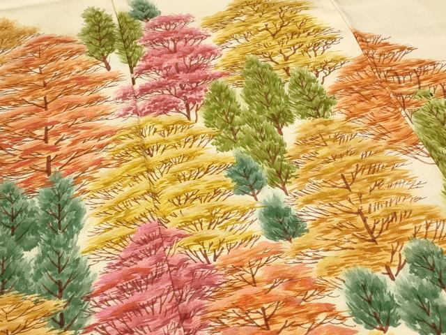 平和屋着物■訪問着 刺繍 樹林文 正絹 逸品 AABF4380st