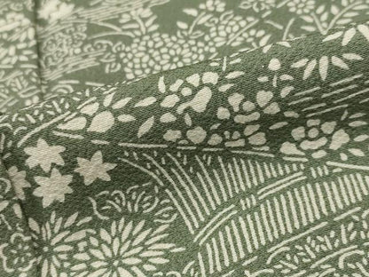 平和屋着物■上質な小紋 型染め 切り嵌め草花文 正絹 逸品 AABF4388st