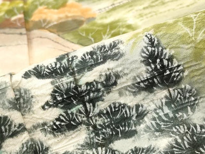 平和屋着物■訪問着 手描き 遠山風景文 暈し染め 正絹 逸品 AABF4395st