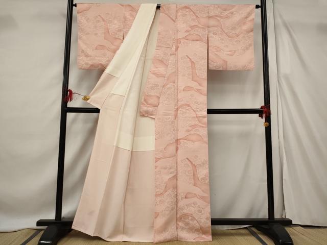 平和屋着物■上質な小紋 舞梅文 正絹 逸品 AABF4396st