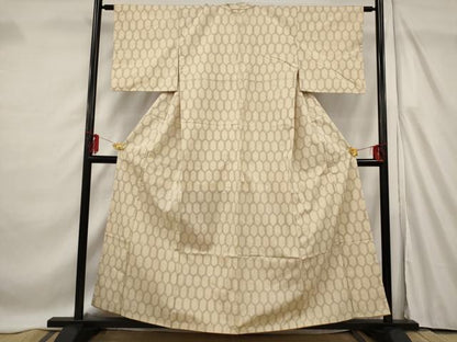 平和屋着物■上質な紬 亀甲文 正絹 逸品 AABF4399st