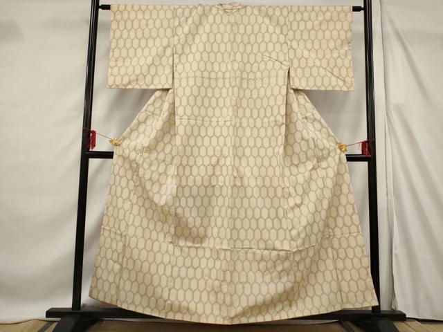 平和屋着物■上質な紬 亀甲文 正絹 逸品 AABF4399st