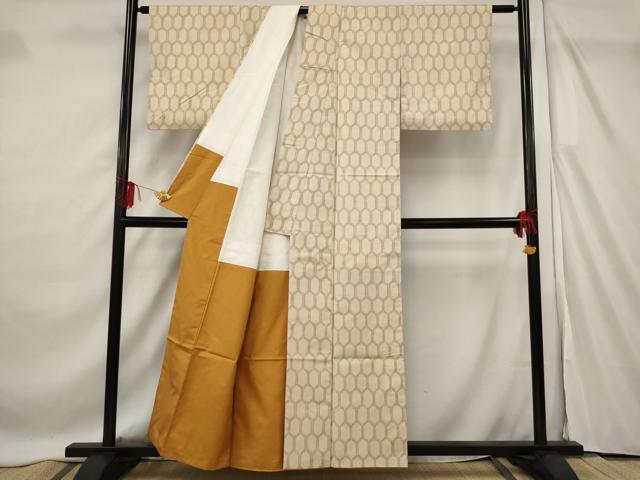 平和屋着物■上質な紬 亀甲文 正絹 逸品 AABF4399st