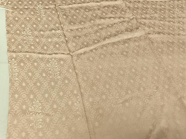平和屋着物▽上質な色無地 単衣 立涌花地紋 桜鼠色 さが美扱い 正絹 逸品 AABF4406jh