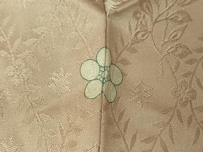 平和屋着物▽上質な色無地 単衣 立涌花地紋 桜鼠色 さが美扱い 正絹 逸品 AABF4406jh