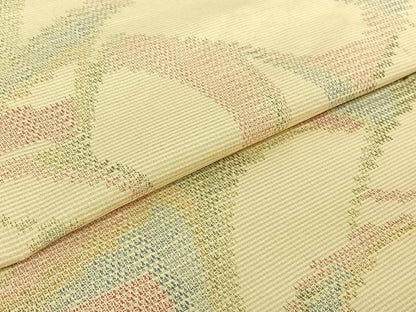 平和屋着物▽本場大島紬　単衣　幾何学文様　正絹　逸品　AABF4410jh