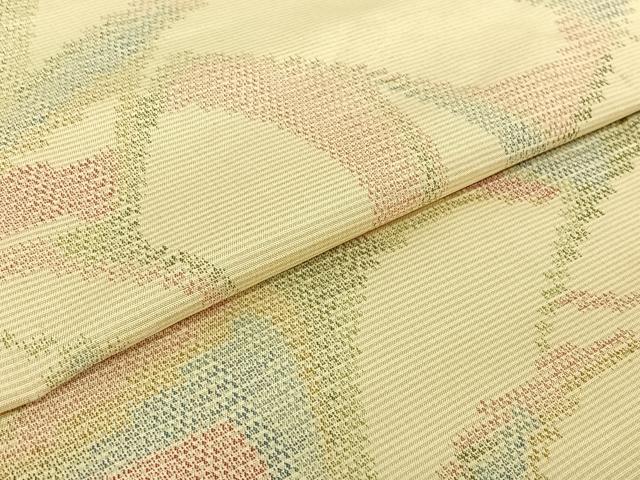 平和屋着物▽本場大島紬　単衣　幾何学文様　正絹　逸品　AABF4410jh
