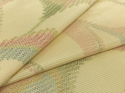 平和屋着物▽本場大島紬　単衣　幾何学文様　正絹　逸品　AABF4410jh
