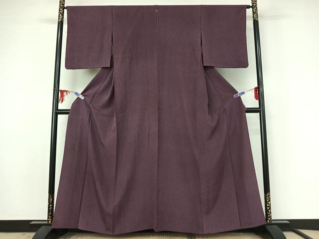 平和屋着物▽上質な小紋　単衣　変わり縞　正絹　逸品　AABF4414jh