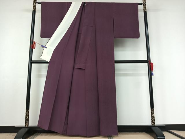 平和屋着物▽上質な小紋　単衣　変わり縞　正絹　逸品　AABF4414jh