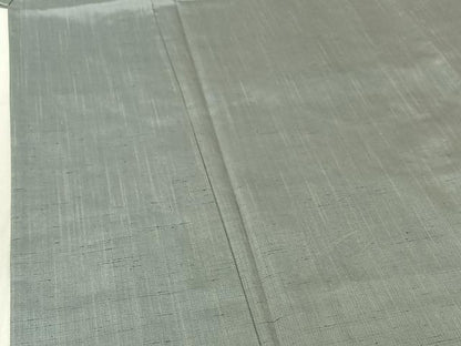 平和屋着物▽男性 葵紬 単衣 灰青色 反端付き 正絹 逸品 AABF4415jh
