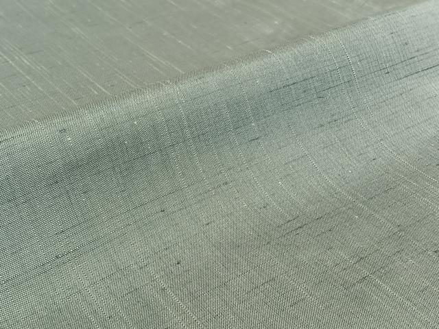 平和屋着物▽男性 葵紬 単衣 灰青色 反端付き 正絹 逸品 AABF4415jh