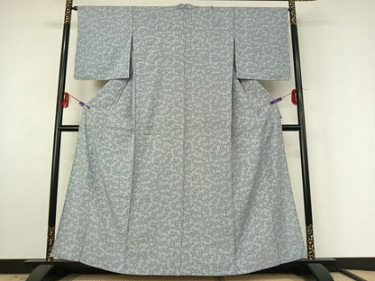 平和屋着物▽上質な小紋 単衣 花づくし文 正絹 逸品 AABF4417jh
