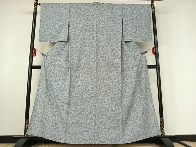 平和屋着物▽上質な小紋 単衣 花づくし文 正絹 逸品 AABF4417jh