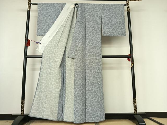平和屋着物▽上質な小紋 単衣 花づくし文 正絹 逸品 AABF4417jh
