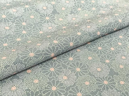 平和屋着物▽上質な小紋 単衣 花づくし文 正絹 逸品 AABF4417jh