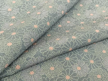平和屋着物▽上質な小紋 単衣 花づくし文 正絹 逸品 AABF4417jh